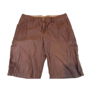 Eddie Bauer Mens Shorts Cargo Trunk Mid Rise 100% Cotton Outdoor Maroon Size 10